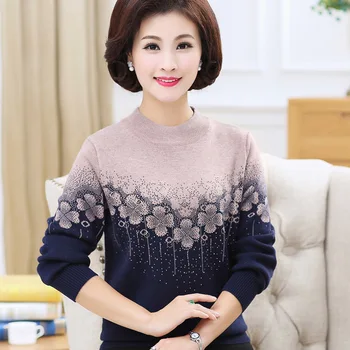 Autumn Winter Middle Aged Women Sweater Elegant Turtleneck Pullover Winter Tops Mother Casual Kniting Sweater Plus Size M-4XL
Autumn Winter Middle Aged Women Sweater Elegant Turtleneck Pullover Winter Tops Mother Casual Kniting Sweater Plus Size M-4XL