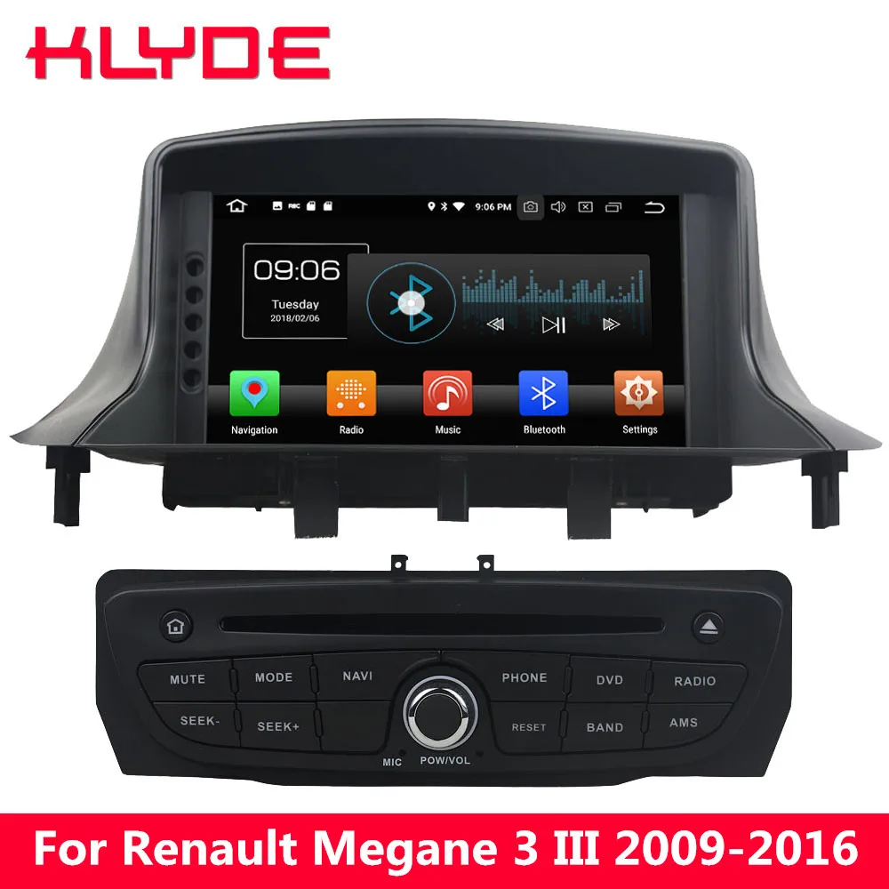 

KLYDE 7" 4G WIFI Octa Core Android 8.0 4GB RAM 32GB ROM Car DVD Multimedia Player Radio For Renault Megane III Fluence 2009-2016