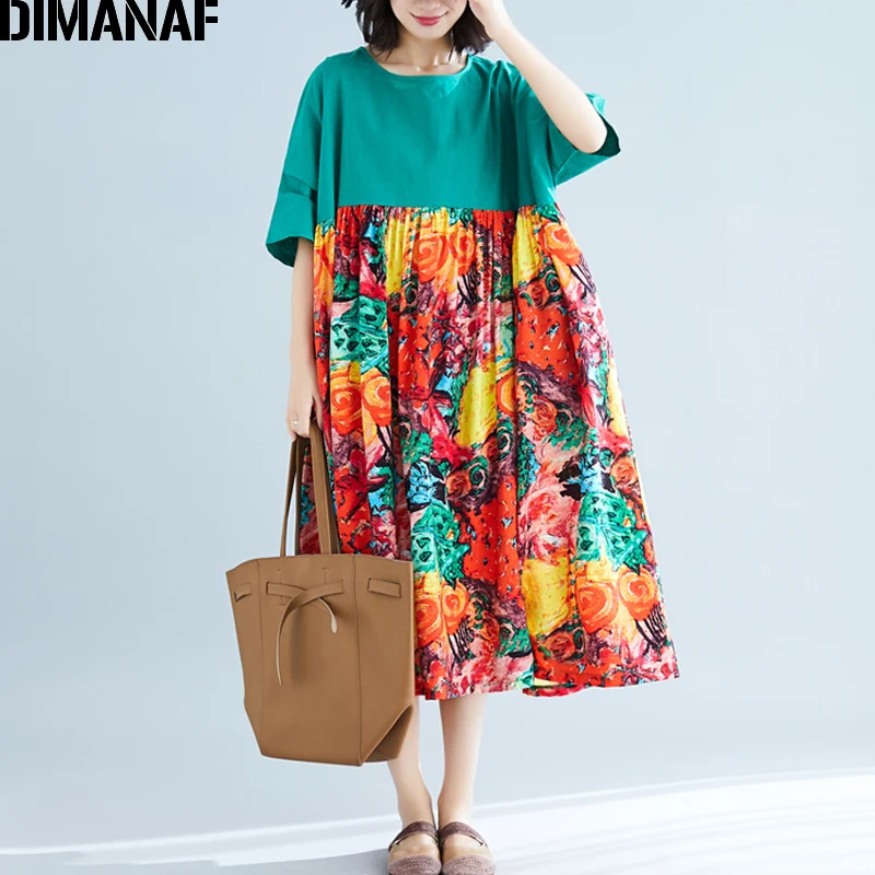 DIMANAF Plus Size Women Beach Dress Summer Sundress Big Size Batwing Spliced Print Female Vestidos Loose Lady Dress 2019 5XL 6XL
DIMANAF Plus Size Women Beach Dress Summer Sundress Big Size Batwing Spliced Print Female Vestidos Loose Lady Dress 2019 5XL 6XL