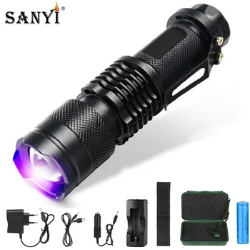 3 Mode Q5 LED UV Flashlight Ultraviolet Torch Adjustable Zoom Focus Mini UV Black Light Pet Urine Stains Detector Scorpion 14500
3 Mode Q5 LED UV Flashlight Ultraviolet Torch Adjustable Zoom Focus Mini UV Black Light Pet Urine Stains Detector Scorpion 14500