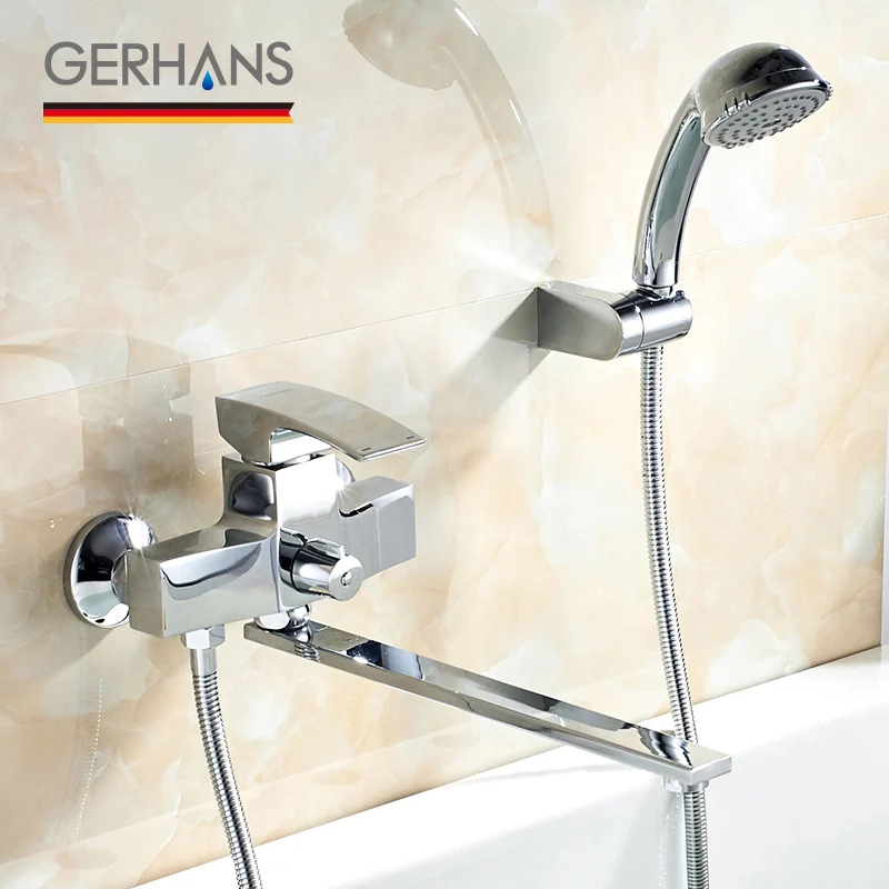 

GERHANS Edithedge Bathtub Faucet Mixer Tap Massage Shower Head Single lever Long Spout Bathroom Tub Crane Faucet K13114