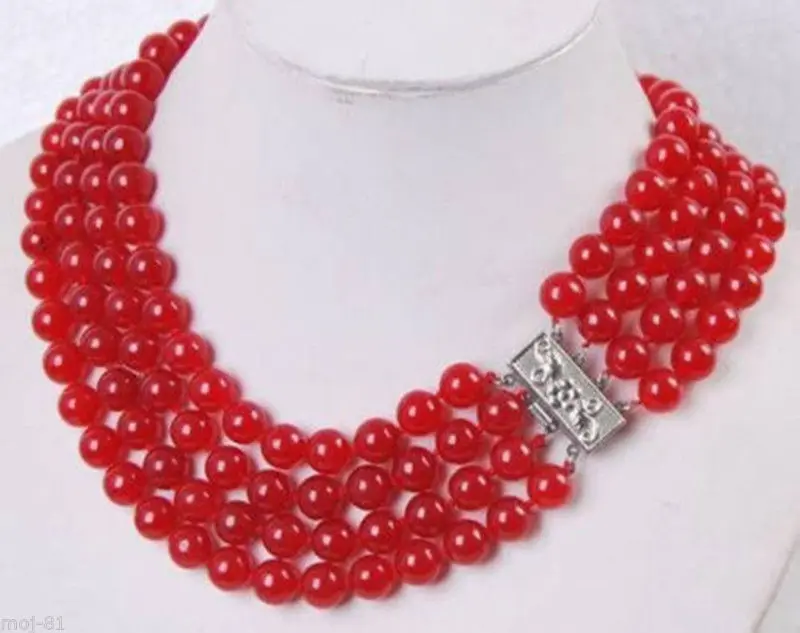 Hot sale new Style >>>>>Handmade 4 Rows 8MM Natural Red Jade Round Beads Necklace 17-18" AAA
Hot sale new Style >>>>>Handmade 4 Rows 8MM Natural Red Jade Round Beads Necklace 17-18" AAA