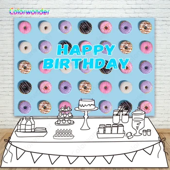 Birthday Party Backdrops for Kids Photography Black Pink Purple with White Donuts 7x5ft Blue Background for Photo Booth Studio
Birthday Party Backdrops for Kids Photography Black Pink Purple with White Donuts 7x5ft Blue Background for Photo Booth Studio