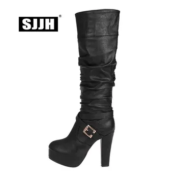 SJJH Women Knee-High Boots with Round Toe Chunky Platform Pleated Slip-on Long Boot Fashion Elegant Casual Shoes Large Size Q365
SJJH Women Knee-High Boots with Round Toe Chunky Platform Pleated Slip-on Long Boot Fashion Elegant Casual Shoes Large Size Q365