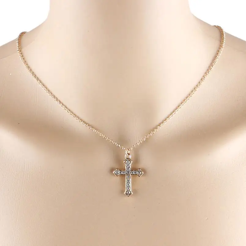 Stylish Women Girl Rhinestone Cross Pendant Alloy Necklace Clavicle Chain Jewelry Accessories Enchanting Torque Nice Pendientes
Stylish Women Girl Rhinestone Cross Pendant Alloy Necklace Clavicle Chain Jewelry Accessories Enchanting Torque Nice Pendientes