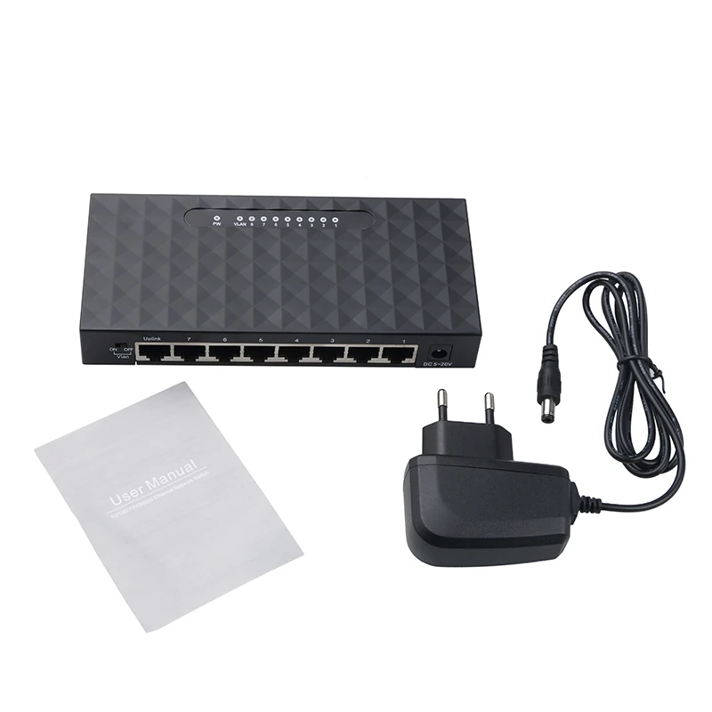 8 Port Gigabit Switch Desktop RJ45 Ethernet Switch 1000mbps Lan Hub switch 8 port Shell Plastic Network Switch EU US plug
8 Port Gigabit Switch Desktop RJ45 Ethernet Switch 1000mbps Lan Hub switch 8 port Shell Plastic Network Switch EU US plug