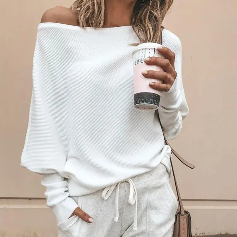 2019 Fashion Women's Solid Slash Neck Batwing Sleeve Autumn Baggy Top Ladies Off Shoulder T Shirt 1X
2019 Fashion Women's Solid Slash Neck Batwing Sleeve Autumn Baggy Top Ladies Off Shoulder T Shirt 1X