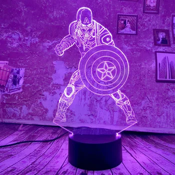 Drop Shipping Captain American Lamp 3D LED Lamp Night Light Remote 7 Color Gradient Atmosphere USB Desk Table Lamp Kids Gifts
Drop Shipping Captain American Lamp 3D LED Lamp Night Light Remote 7 Color Gradient Atmosphere USB Desk Table Lamp Kids Gifts