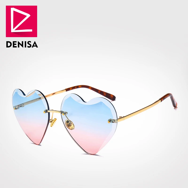 DENISA Brand Rimless Heart Sunglasses Women 2019 Trendy Ladies Sun Glasses Love Heart Shaped Candy Glasses Girls UV400 G22096
DENISA Brand Rimless Heart Sunglasses Women 2019 Trendy Ladies Sun Glasses Love Heart Shaped Candy Glasses Girls UV400 G22096