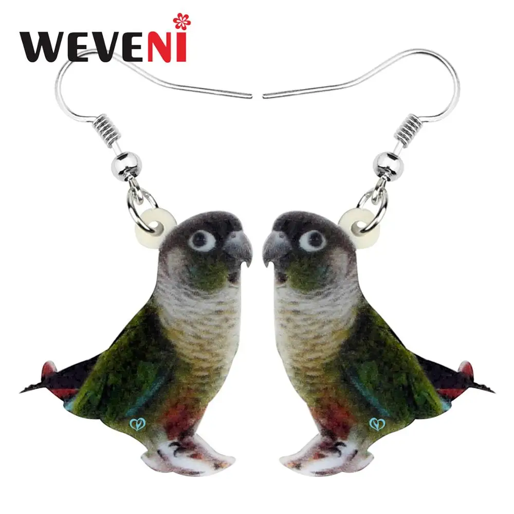 WEVENI Statement Acrylic Green-cheek Conure Parrot Bird Earrings Drop Dangle Character Jewelry For Women Girls Gift Decoration
WEVENI Statement Acrylic Green-cheek Conure Parrot Bird Earrings Drop Dangle Character Jewelry For Women Girls Gift Decoration