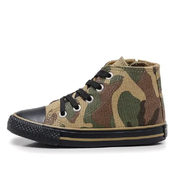 

Children Camouflage Canvas Casual Shoes Boys Vintage Lace Up Ankle Shoes Girls Breathable Anti-Slippery Soft Sneakers AA51351