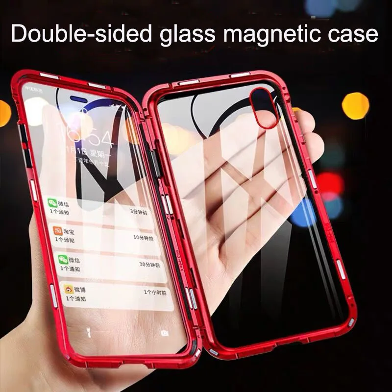 Metal Magnetic Adsorption Case For iPhone XS MAX X XR 8 7 Plus 6 6s Case Double Sided Glass Magnet Case Cover 7Plus Funda
Metal Magnetic Adsorption Case For iPhone XS MAX X XR 8 7 Plus 6 6s Case Double Sided Glass Magnet Case Cover 7Plus Funda