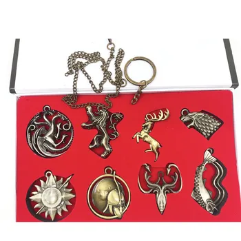 8pcs/set Game of Thrones Action Figure Badges Keychain Necklace Household Stark Lannister Baratheon Badge Gitds Collection Toys
8pcs/set Game of Thrones Action Figure Badges Keychain Necklace Household Stark Lannister Baratheon Badge Gitds Collection Toys