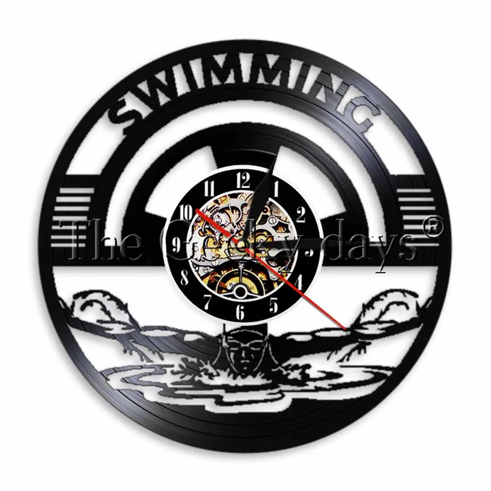 1Piece Swimming Vinyl Record Wall Clock Sport Sign Laser Etched Vinyl LP Record Time Clock Gift For Swimmer Coach Wall Art
1Piece Swimming Vinyl Record Wall Clock Sport Sign Laser Etched Vinyl LP Record Time Clock Gift For Swimmer Coach Wall Art