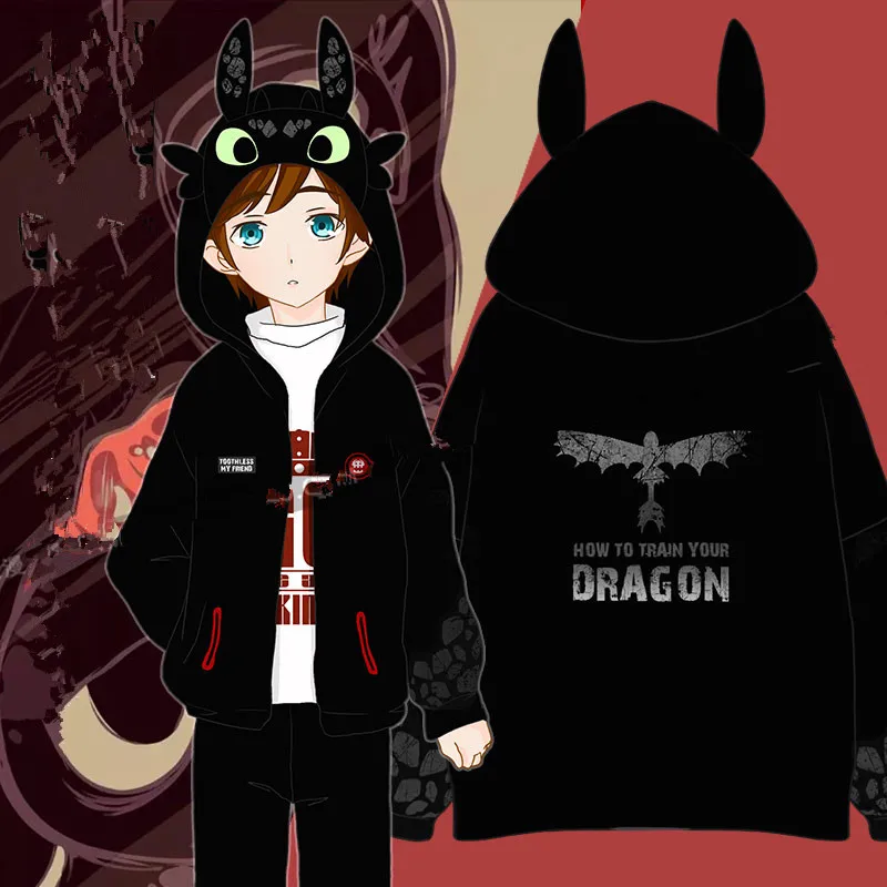 

New Anime Movie How to Train Your Dragon 3 Cosplay Costumes Cute Toothless Hoodies Sweater Coat Jackets Daily casual Sweatshirts
