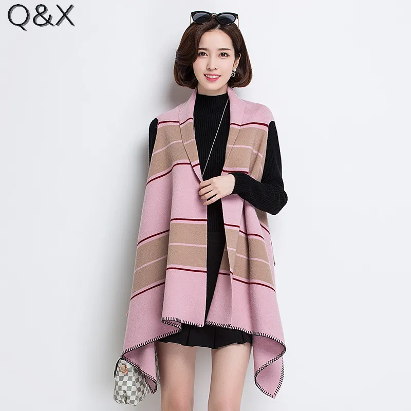 SC104 2018 Oversize Kintted Scarf Winter Faux Cashmere Poncho Women Striped Designer Female Sleeveless Wrap Vintage Shawl
SC104 2018 Oversize Kintted Scarf Winter Faux Cashmere Poncho Women Striped Designer Female Sleeveless Wrap Vintage Shawl