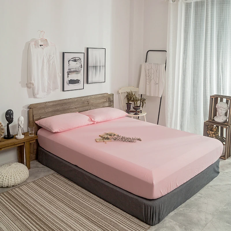 New Coming Solid Fitted Sheet On Elastic Band Mattress Cover With Elastic Rubber Band Light Pink Solid Color For Girls Bed Sheet
New Coming Solid Fitted Sheet On Elastic Band Mattress Cover With Elastic Rubber Band Light Pink Solid Color For Girls Bed Sheet
