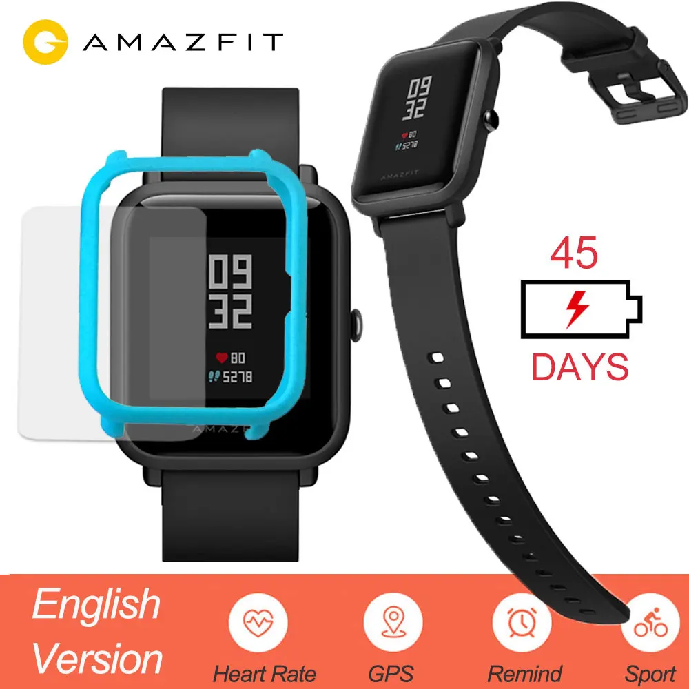 

Xiaomi Mi Huami Amazfit Bip Smart Watch English Version Smartwatch Youth Edition Bip IP68 GPS Heart Rate 45 Days Standby