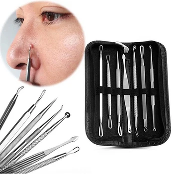7 Pcs/Set Blackhead Remover Acne Extractor Tool Removal Kit Nose Face Skin Care 
7 Pcs/Set Blackhead Remover Acne Extractor Tool Removal Kit Nose Face Skin Care