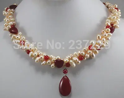 HOT## Wholesale price FREE SHIPPING ^^3 rows pink Pearl red jade Love drops tears Pendants Necklace
HOT## Wholesale price FREE SHIPPING ^^3 rows pink Pearl red jade Love drops tears Pendants Necklace