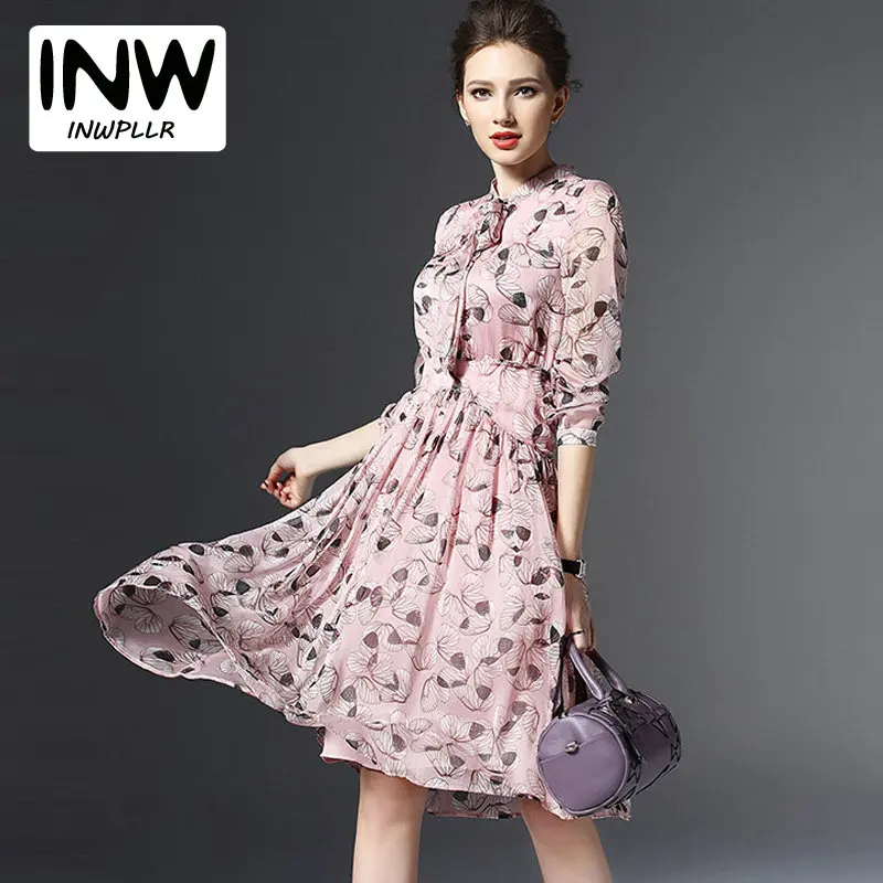 New Autumn Dress Women Butterfly Print Dress Robe Femme Casual Long Sleeve Women Dresses Bow Chiffon Vestidos Mujer 2019
New Autumn Dress Women Butterfly Print Dress Robe Femme Casual Long Sleeve Women Dresses Bow Chiffon Vestidos Mujer 2019