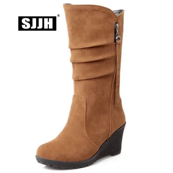 SJJH Women Velvet Snow Boots with Round Toe Wedges Zip Short Plush Mid-Calf Boots Autumn Fashion Casual Shoes Large Size A966
SJJH Women Velvet Snow Boots with Round Toe Wedges Zip Short Plush Mid-Calf Boots Autumn Fashion Casual Shoes Large Size A966