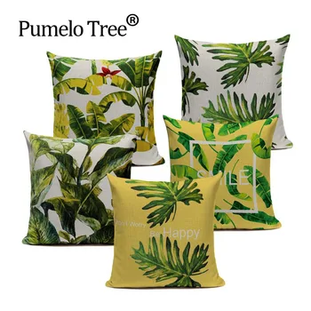 Wholesales Pillow case Watercolor Green Yellow Leaf Tropical Palm Banana Leaf Cactus Home decorative Cushion Cover 45x45cm
Wholesales Pillow case Watercolor Green Yellow Leaf Tropical Palm Banana Leaf Cactus Home decorative Cushion Cover 45x45cm