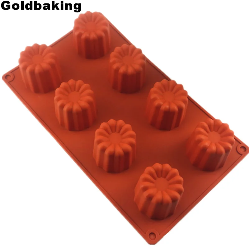 Goldbaking 8 Cups Big Caneles Silicone Mold Bordelais Fluted Cake Baking Mold Tray Red
Goldbaking 8 Cups Big Caneles Silicone Mold Bordelais Fluted Cake Baking Mold Tray Red