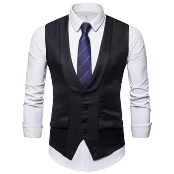 Black Single Breasted Suit Vest Men 2019 Fashion Shawl Collar Slim Fit Vest Waistcoat Men Wedding Groom Dress Vest Male Chalecos
Black Single Breasted Suit Vest Men 2019 Fashion Shawl Collar Slim Fit Vest Waistcoat Men Wedding Groom Dress Vest Male Chalecos