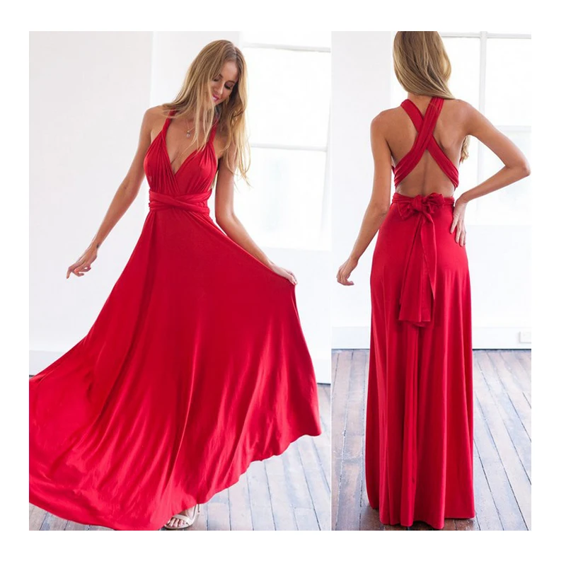 New Summer Sexy Long Dress Bridesmaid Multi Way Wrap Convertible Maxi Red Dresses Strapless Hollow Out Party Bandage Vestidos
New Summer Sexy Long Dress Bridesmaid Multi Way Wrap Convertible Maxi Red Dresses Strapless Hollow Out Party Bandage Vestidos