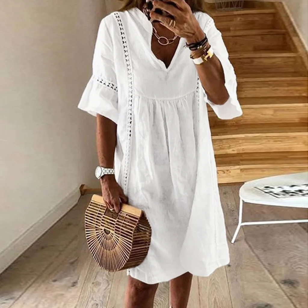 2019 2019 New Casual Autumn Womens Holiday Beach Dress Solid Half Sleeve Party Vestidos Dress Women Clothes Tshirt Beach Dresses
2019 2019 New Casual Autumn Womens Holiday Beach Dress Solid Half Sleeve Party Vestidos Dress Women Clothes Tshirt Beach Dresses
