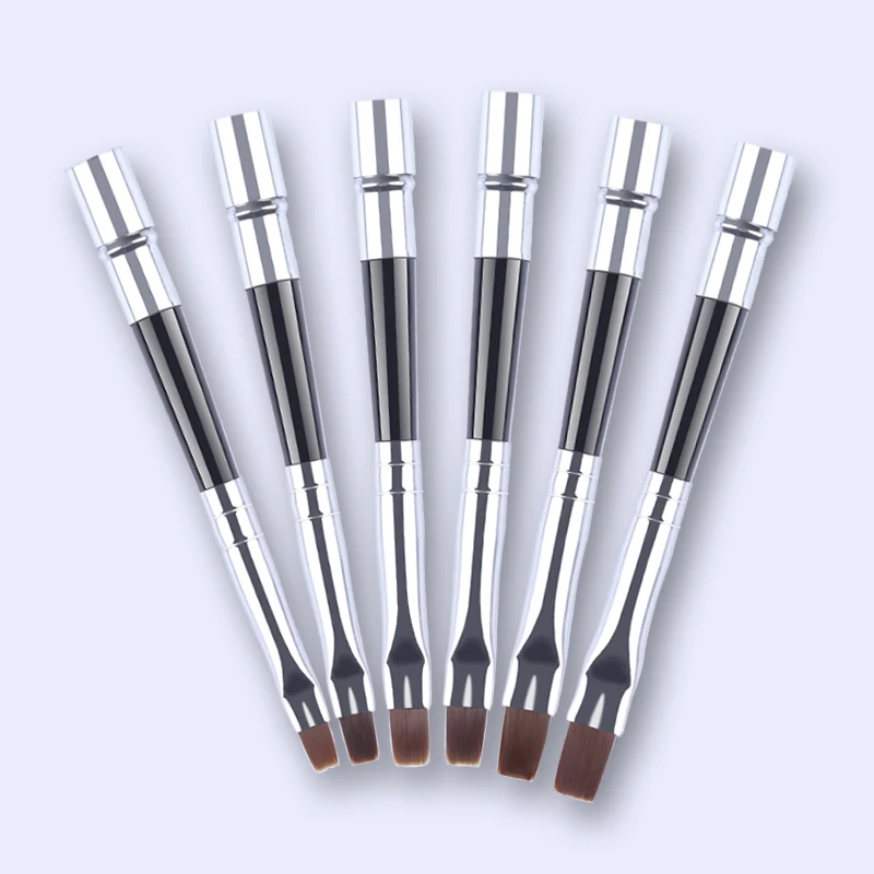 1 Set UV Gel Nail Brushes 6Pcs with Detachable Cap Flat Head Painting Drawing Pen Silver Black Mixed Handle Nail Art Tools
1 Set UV Gel Nail Brushes 6Pcs with Detachable Cap Flat Head Painting Drawing Pen Silver Black Mixed Handle Nail Art Tools