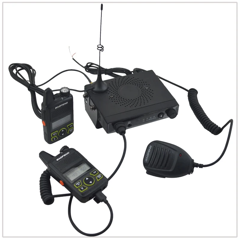 BAOFENG MINI-1 UHF 400-470MHz 15W Mini Mobile Car Transceiver with 2 Mini Walkie Talkies 1W+2xEarpiece, 1x mobile antenna
BAOFENG MINI-1 UHF 400-470MHz 15W Mini Mobile Car Transceiver with 2 Mini Walkie Talkies 1W+2xEarpiece, 1x mobile antenna