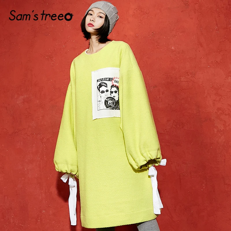 Samstree Winter Women 35.9% Wool Coat Pullover Yellow Appliques Cuff Drawstring Female Woolen Wool Dress Wear Inside
Samstree Winter Women 35.9% Wool Coat Pullover Yellow Appliques Cuff Drawstring Female Woolen Wool Dress Wear Inside