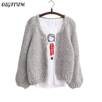 2019 Autumn winter New Women Korean short Cardigan Crochet Casual Oversized Knitted Coat bat sleeve Thick Cardigan sweater
2019 Autumn winter New Women Korean short Cardigan Crochet Casual Oversized Knitted Coat bat sleeve Thick Cardigan sweater
