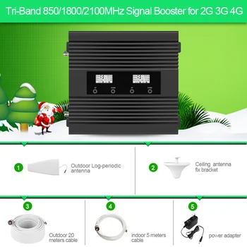 Tri -band 850/1800/2100MHz mobile signal booster 2G 3G 4G signal repeater for Australia,New Zealand 
Tri -band 850/1800/2100MHz mobile signal booster 2G 3G 4G signal repeater for Australia,New Zealand