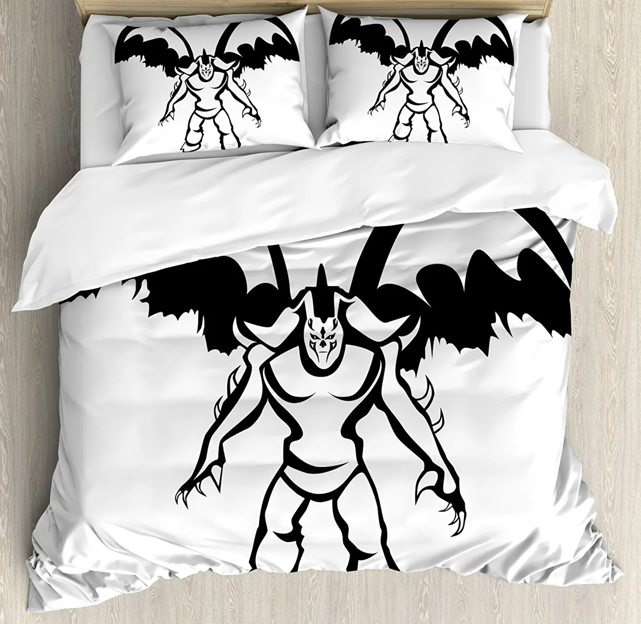 Video Game Duvet Cover Set, Fantastic Creatures Sci-fi Decor Fantasy Warrior with Wings Sorcerer Print, 4 Piece Bedding Set
Video Game Duvet Cover Set, Fantastic Creatures Sci-fi Decor Fantasy Warrior with Wings Sorcerer Print, 4 Piece Bedding Set
