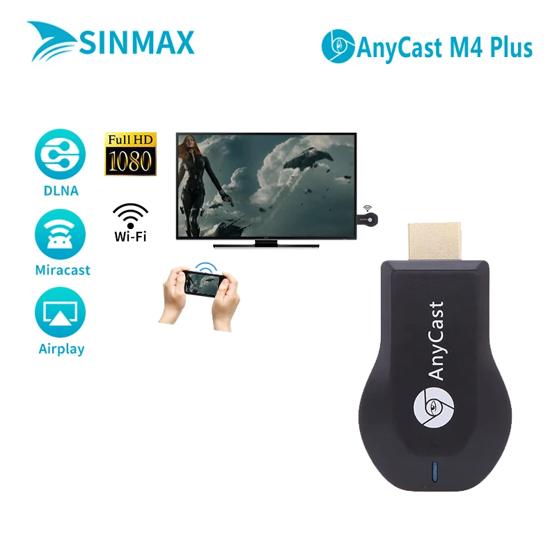 Anycas M4 plus HDMI Media Video Streamer Wi-Fi Display Receiver dongle 1080P Mini PC Android TV Stick adapter Airplay dlna mira
Anycas M4 plus HDMI Media Video Streamer Wi-Fi Display Receiver dongle 1080P Mini PC Android TV Stick adapter Airplay dlna mira