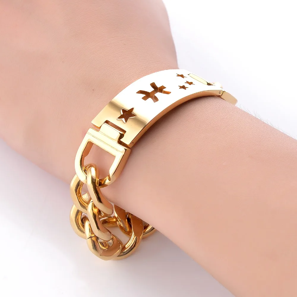 The Signs of Zodiac 20MM Wide Big Punk Stainless Steel Bracelet Gold Color Star Sign Aries Pisces Hand Chain
The Signs of Zodiac 20MM Wide Big Punk Stainless Steel Bracelet Gold Color Star Sign Aries Pisces Hand Chain