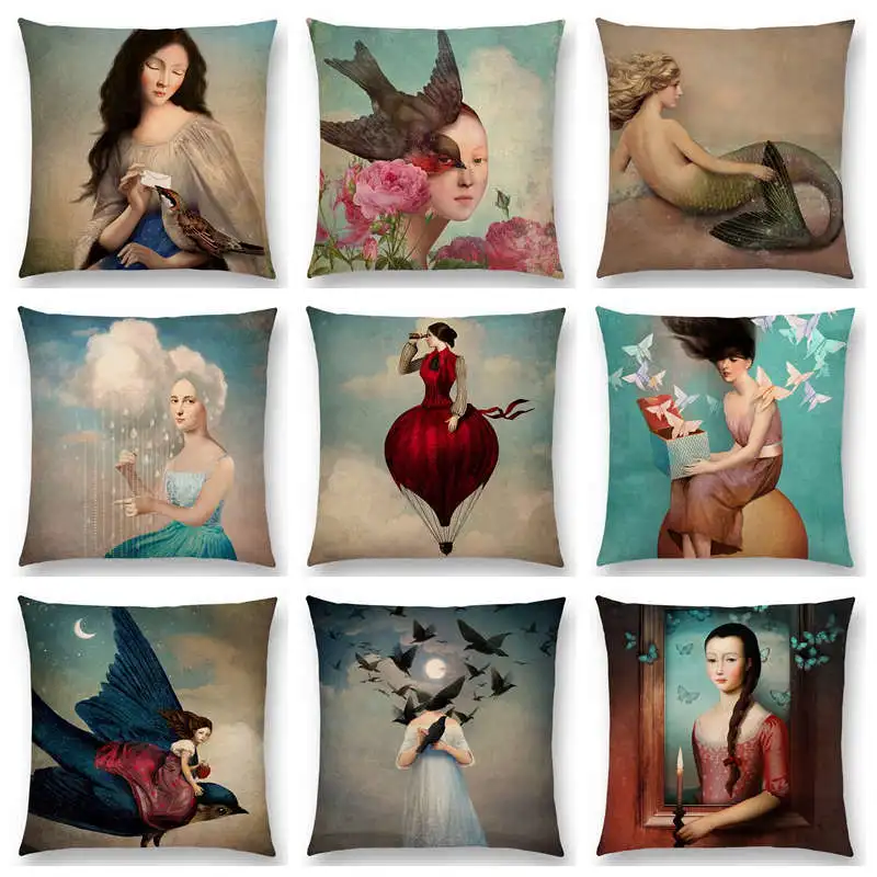 Fantasy Elegant Lady Beautiful Girl Shakespeare Style Oil Painting Moon Music Fairytale Flower Bird Cushion Cover Pillow Case
Fantasy Elegant Lady Beautiful Girl Shakespeare Style Oil Painting Moon Music Fairytale Flower Bird Cushion Cover Pillow Case