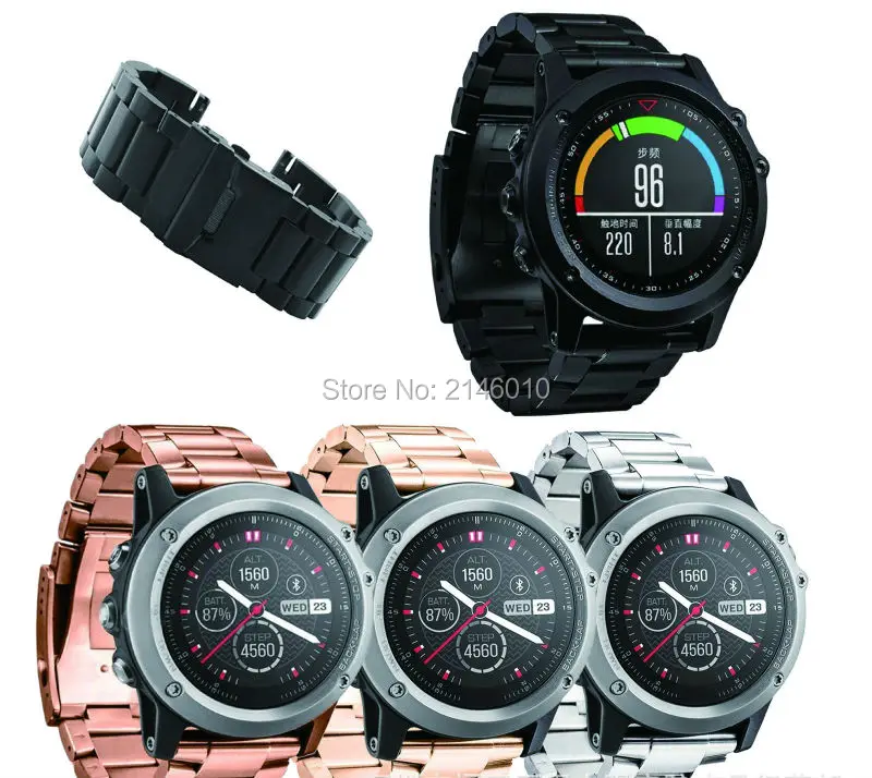 Металлический ремешок из нержавеющей стали 26 мм для Garmin Fenix 3 / HR 5X | Наручные часы