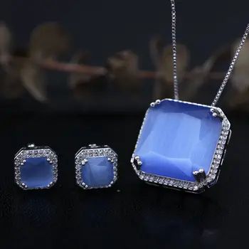 Geometric Square Opal Stones Jewelry Sets For Women Pendant Necklace Stud Earrings Crystal Opal Elegant Gift Fashion Jewelry
Geometric Square Opal Stones Jewelry Sets For Women Pendant Necklace Stud Earrings Crystal Opal Elegant Gift Fashion Jewelry