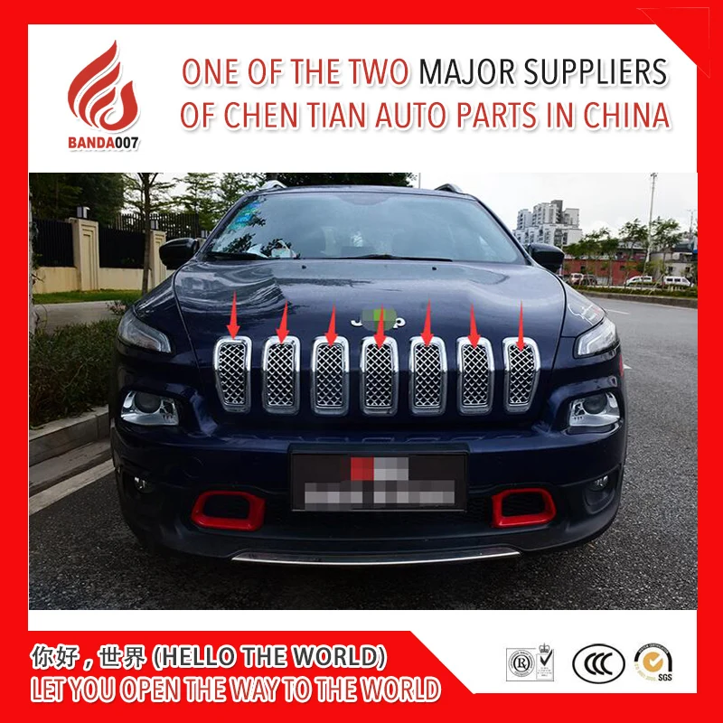 7 Pieces Stainless steel car front grille racing grills grill cover trim for Cherokee 2016 2017
7 Pieces Stainless steel car front grille racing grills grill cover trim for Cherokee 2016 2017