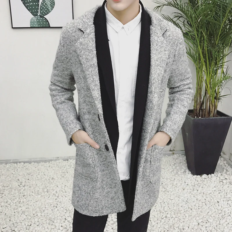 2019 Autumn Winter Men Casual Coat Woolen Trench Coat Business Male Solid Classic Overcoat Mens Medium Long Jackets
2019 Autumn Winter Men Casual Coat Woolen Trench Coat Business Male Solid Classic Overcoat Mens Medium Long Jackets