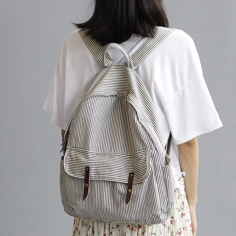 Reusable Casual Canvas Backpack 2019 New Striped Girls Zipper Soft Travel Rucksack Female Preppy School Bags Ladies Daypack
Reusable Casual Canvas Backpack 2019 New Striped Girls Zipper Soft Travel Rucksack Female Preppy School Bags Ladies Daypack