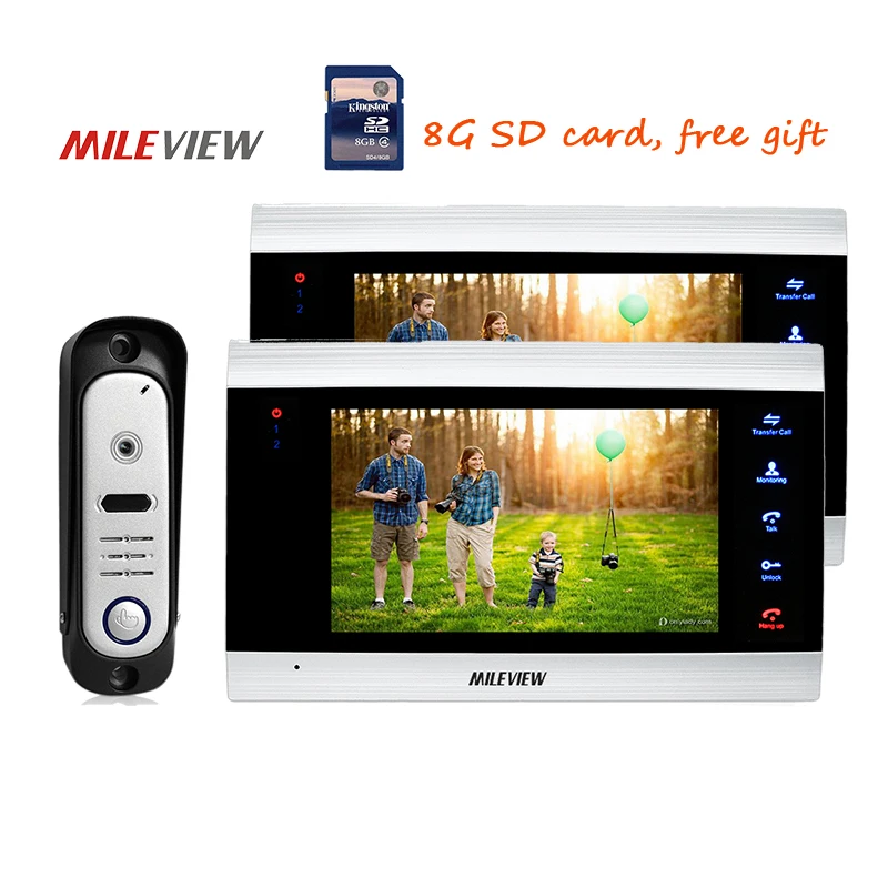 Free Shipping 720P AHD HD 7" Color TFT Video Intercom Door Phone Unlock System 2 Recording Monitors + Waterproof Doorbell Camera
Free Shipping 720P AHD HD 7" Color TFT Video Intercom Door Phone Unlock System 2 Recording Monitors + Waterproof Doorbell Camera