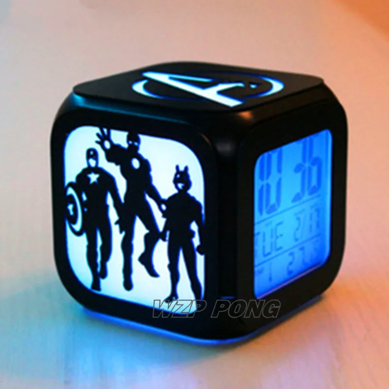 Anime Avengers 4 Alarm Clock Spider-Man Iron Man Captain America Arc LED Color Changing Digital Night wake up light table Clock
Anime Avengers 4 Alarm Clock Spider-Man Iron Man Captain America Arc LED Color Changing Digital Night wake up light table Clock