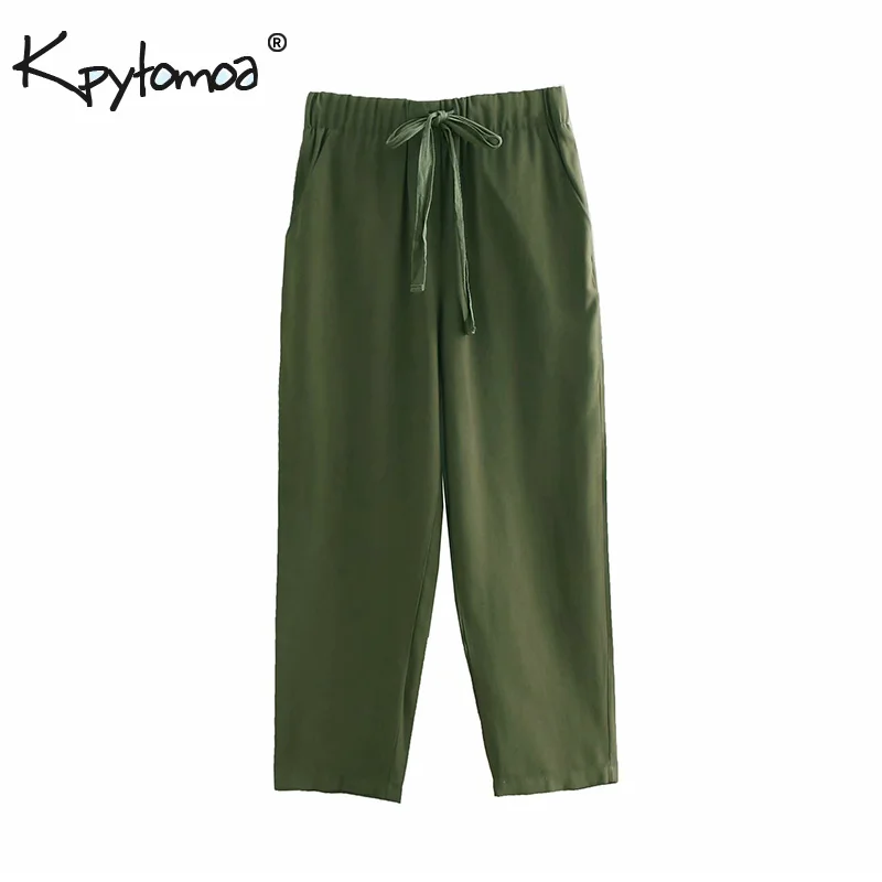 Vintage Stylish Solid Pockets Pants Women 2019 Fashion Elastic Waist Drawstring Tie Ladies Trousers Casual Pantalones Mujer
Vintage Stylish Solid Pockets Pants Women 2019 Fashion Elastic Waist Drawstring Tie Ladies Trousers Casual Pantalones Mujer