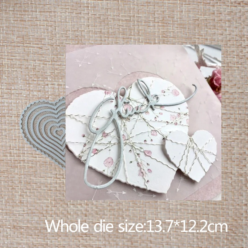 13.7*12.2cm Lace heart new Metal Cutting Dies for decoration card DIY Scrapbooking stencil Paper Craft Album template Dies
13.7*12.2cm Lace heart new Metal Cutting Dies for decoration card DIY Scrapbooking stencil Paper Craft Album template Dies
