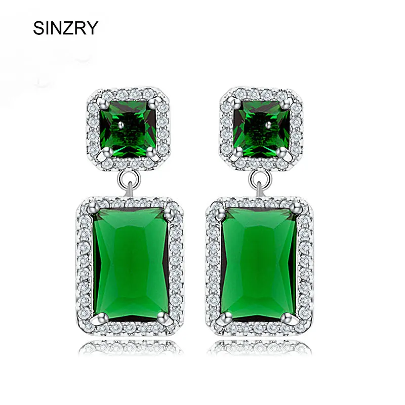 

SINZRY new Luxury Jewelry AAA grade Cubic Zircon geometry shape classic Vintage drop earrings 4 color option